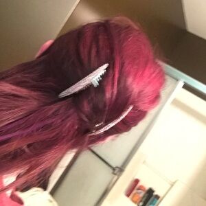 3/$20 Swarovski Silver and Pink Hair Combs